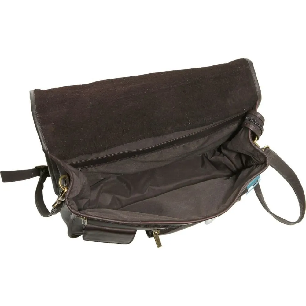 Le Donne Leather Expandable Messenger Brief