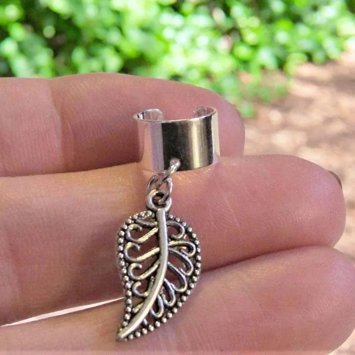 Leaf ear cuff, Silver