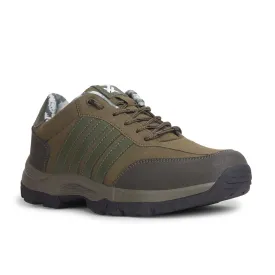 Leap7x Casual Olive Green Lacing Trekking Shoes For Mens COLUMBIA6E By Liberty