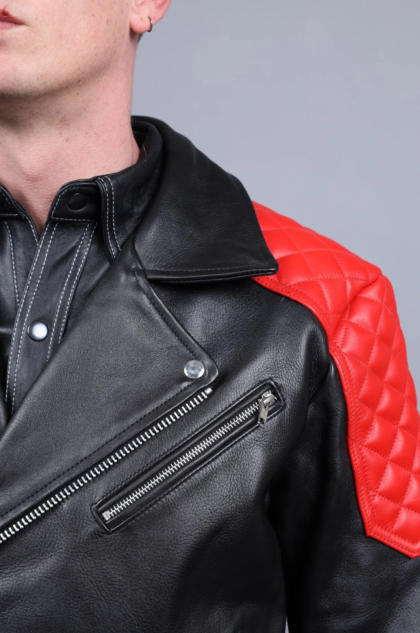 Leather Brando Jacket - Red Padding