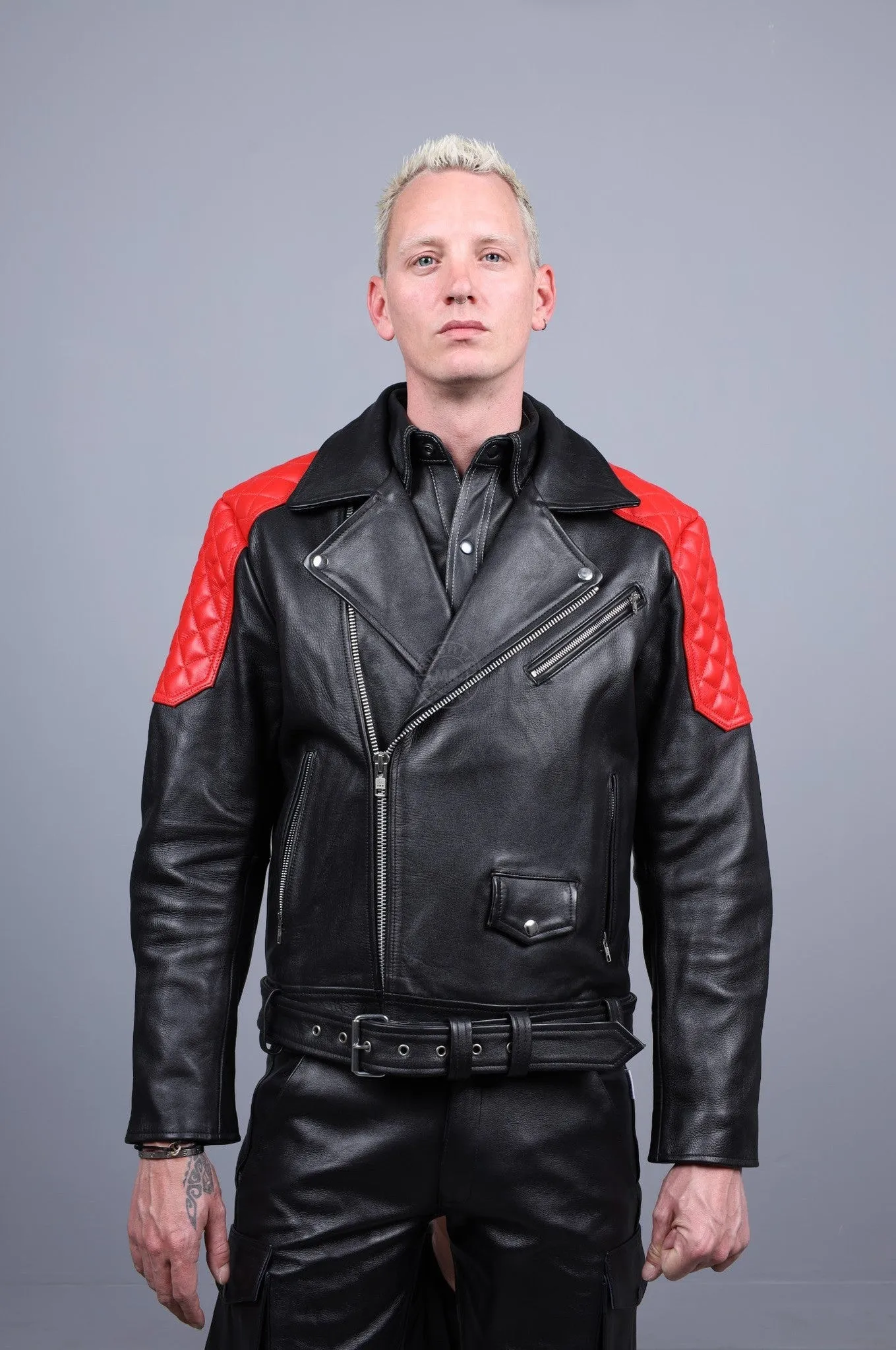 Leather Brando Jacket - Red Padding