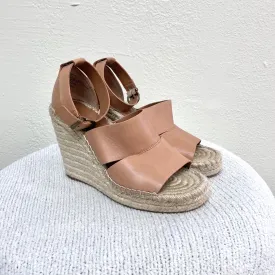 Leather Espadrille Wedges