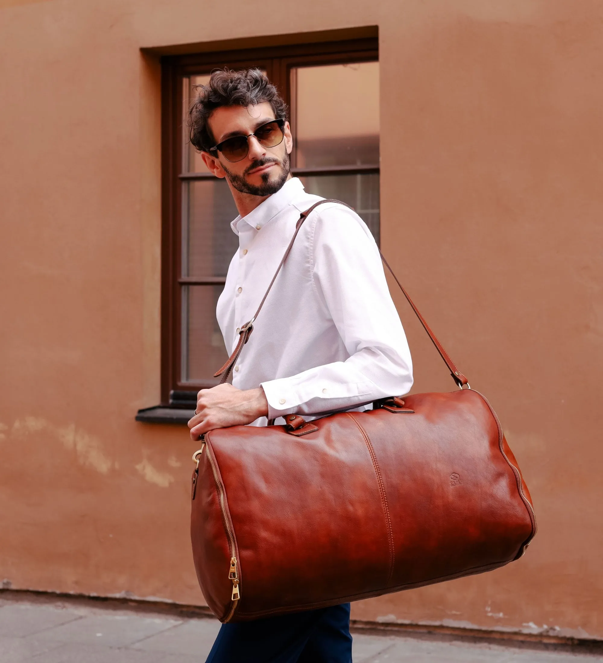 Leather Garment Bag Duffel Bag - Paradise Lost