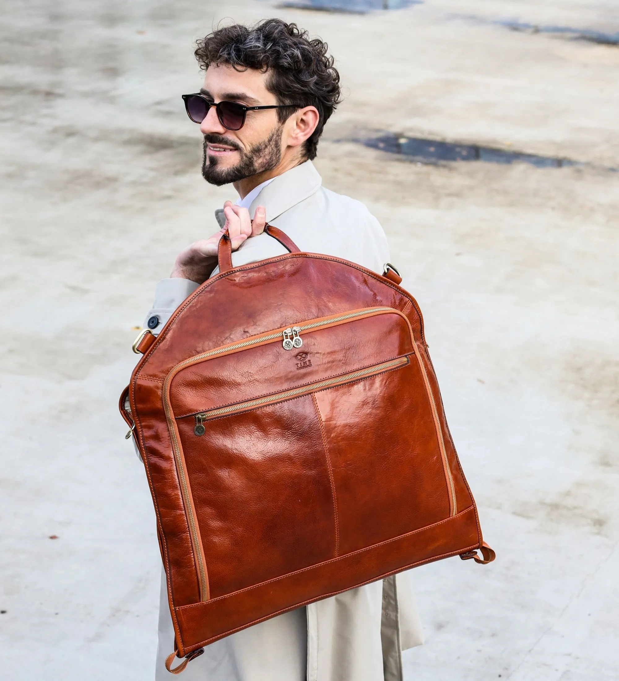 Leather Garment Bag - Travels with Charley