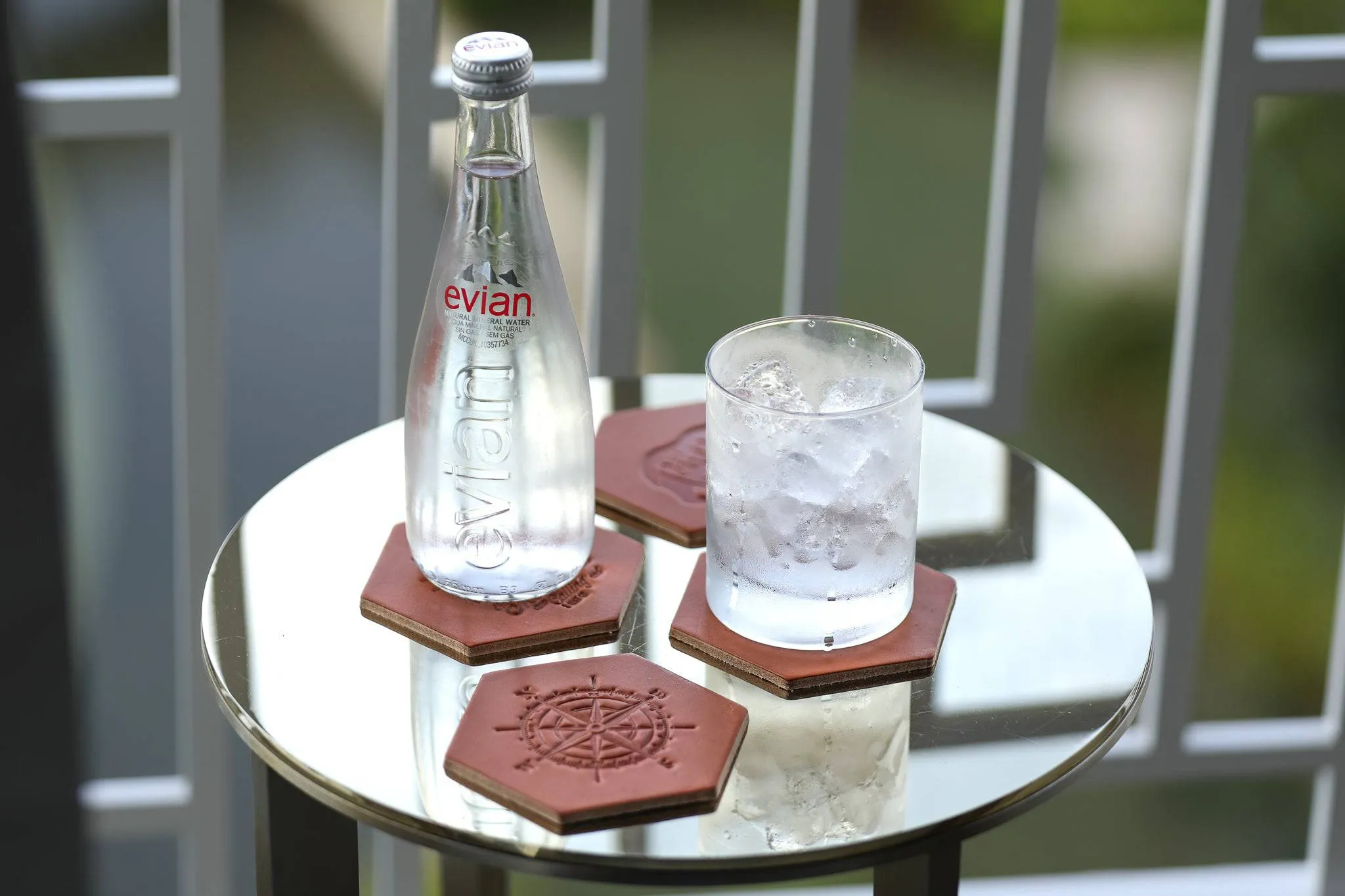 Leather Hexagon Coaster Set