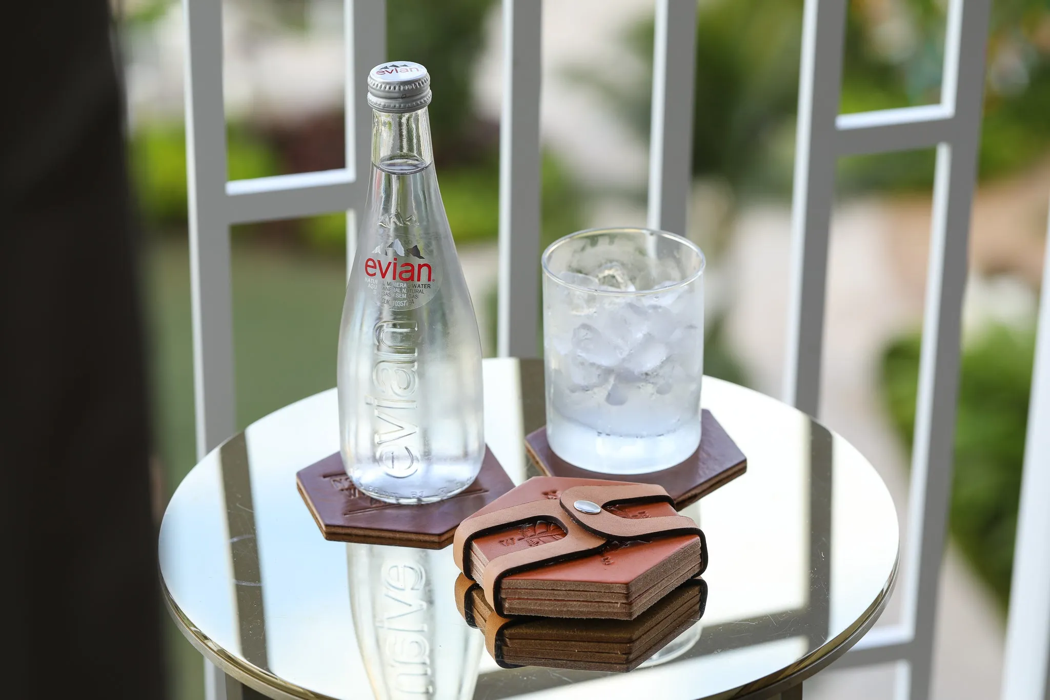 Leather Hexagon Coaster Set