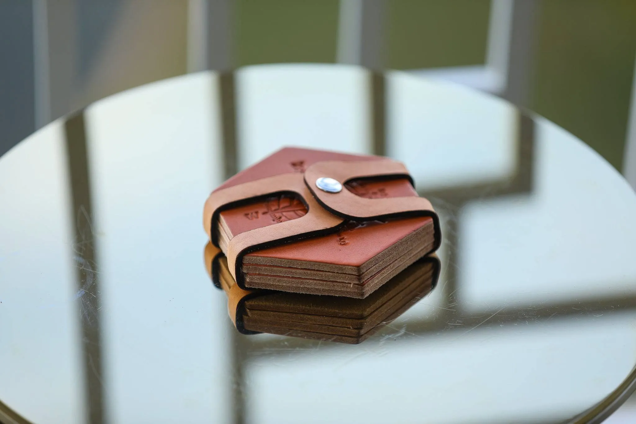 Leather Hexagon Coaster Set