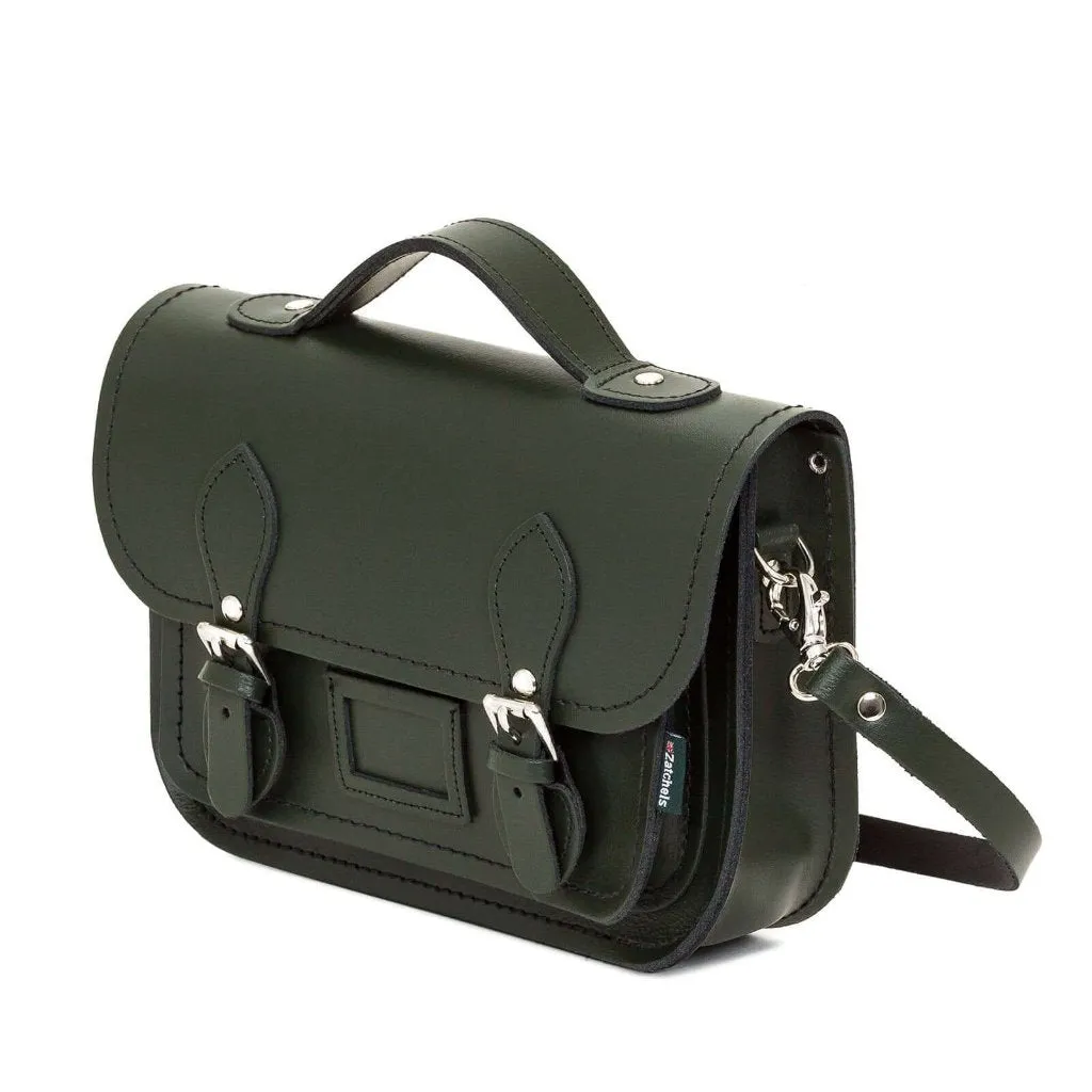 Leather Midi Satchel - Ivy Green