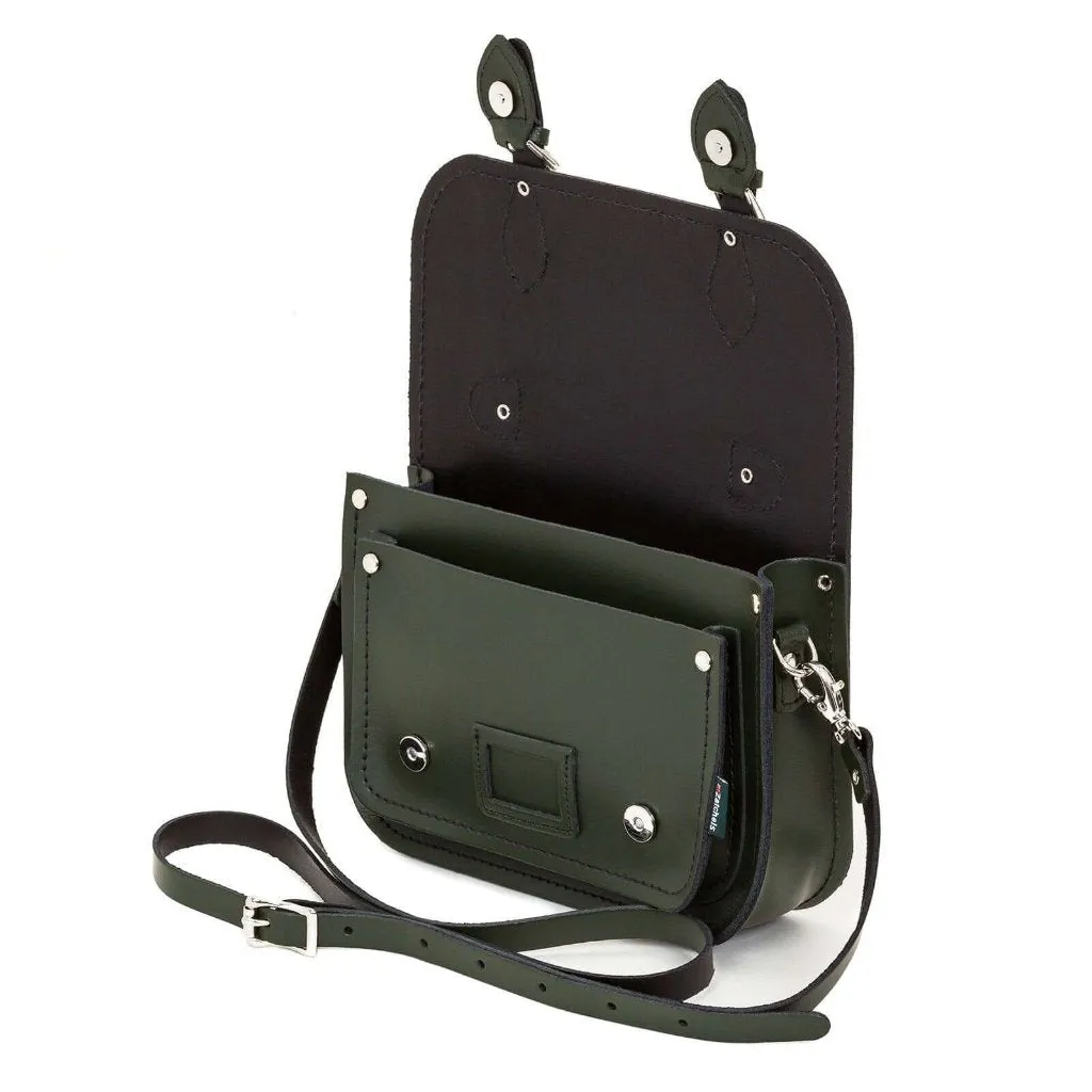 Leather Midi Satchel - Ivy Green