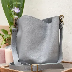 Leather Shoulder Bag-Bucket Crossbody-Moss Color