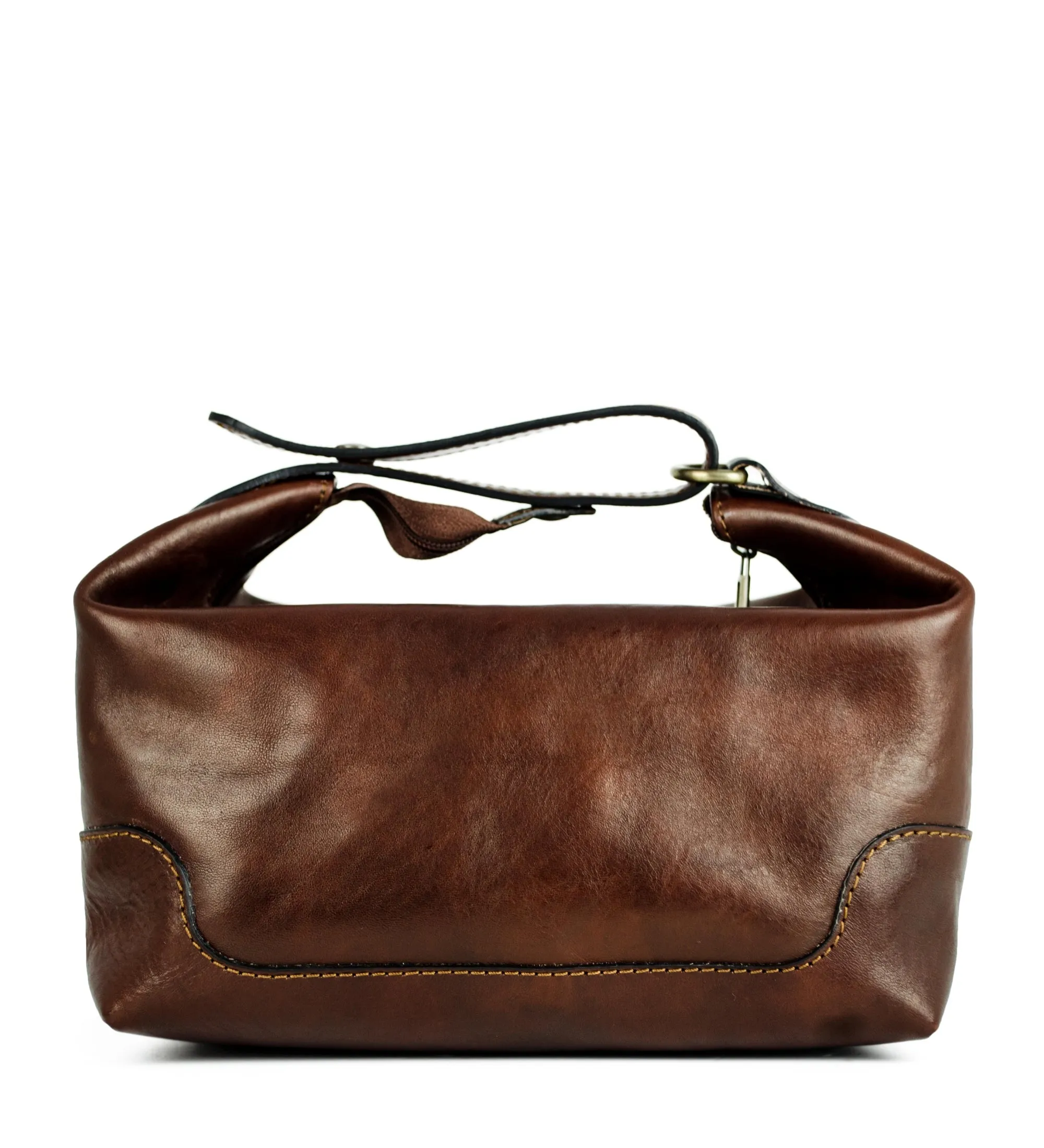 Leather Toiletry Bag for Women - Autumn Leaves