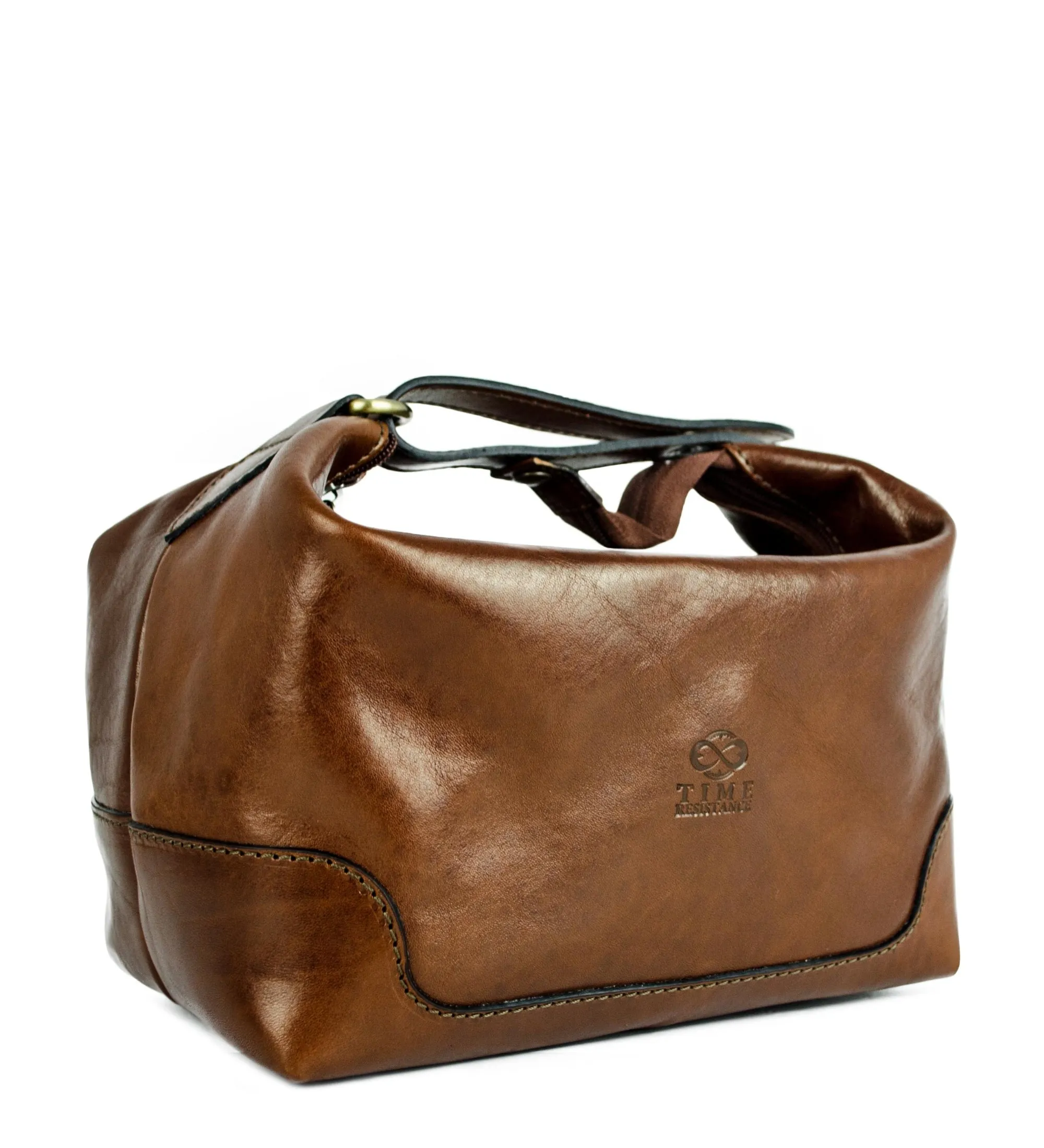 Leather Toiletry Bag for Women - Autumn Leaves