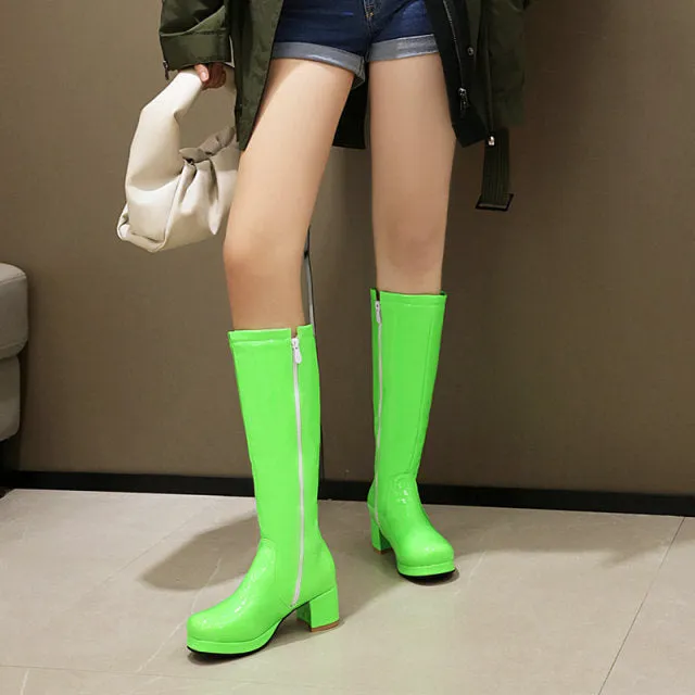 Leather Waterproof Knee High Boots 5-10.5