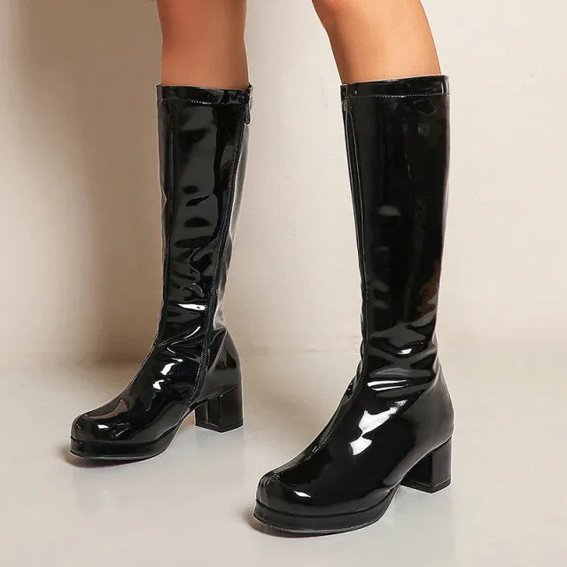 Leather Waterproof Knee High Boots 5-10.5