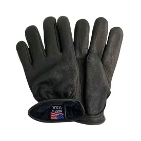 Legendary Mens Deerskin Fleece Lined Short Wrist Gloves