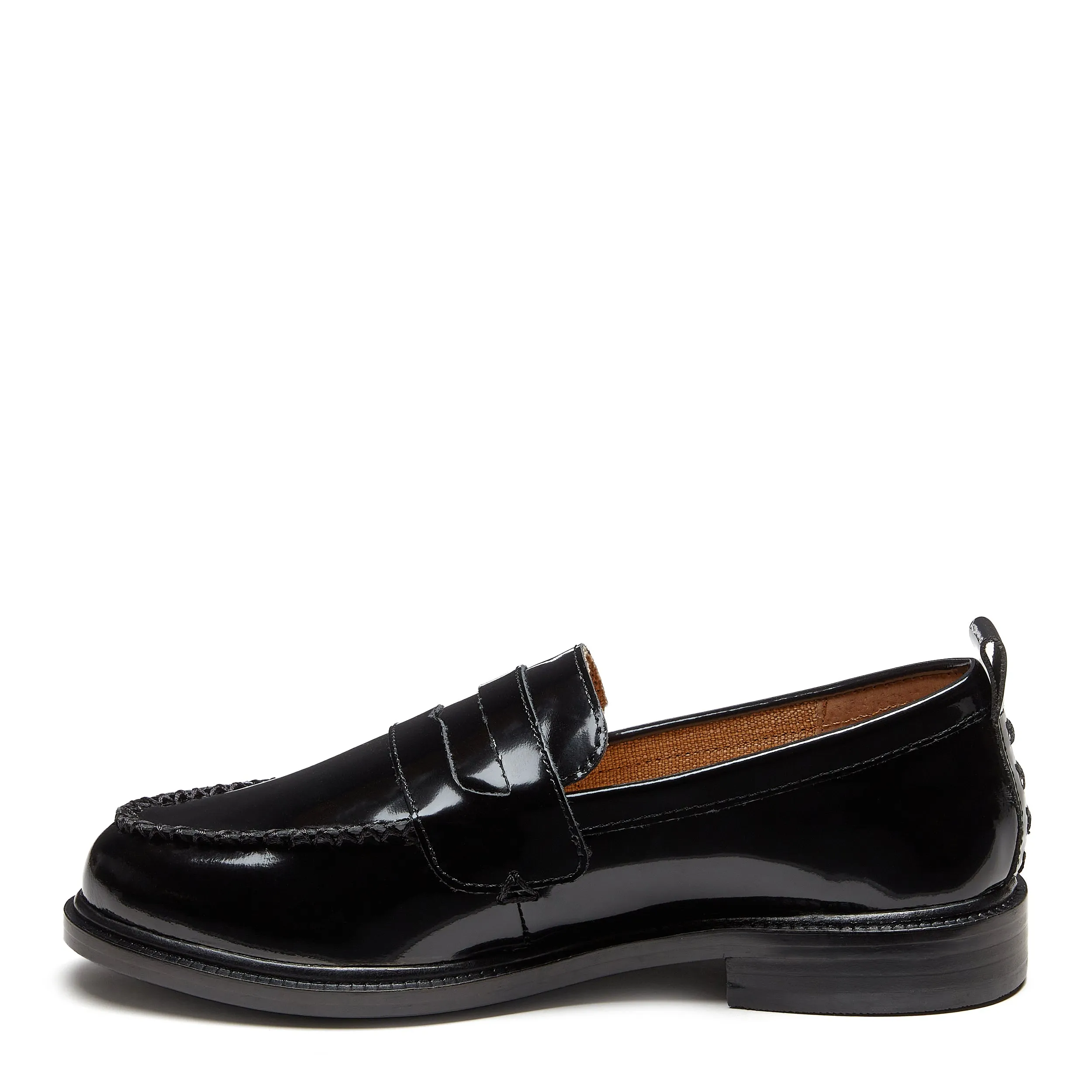 Lens All Black Leather Wide Width Loafers