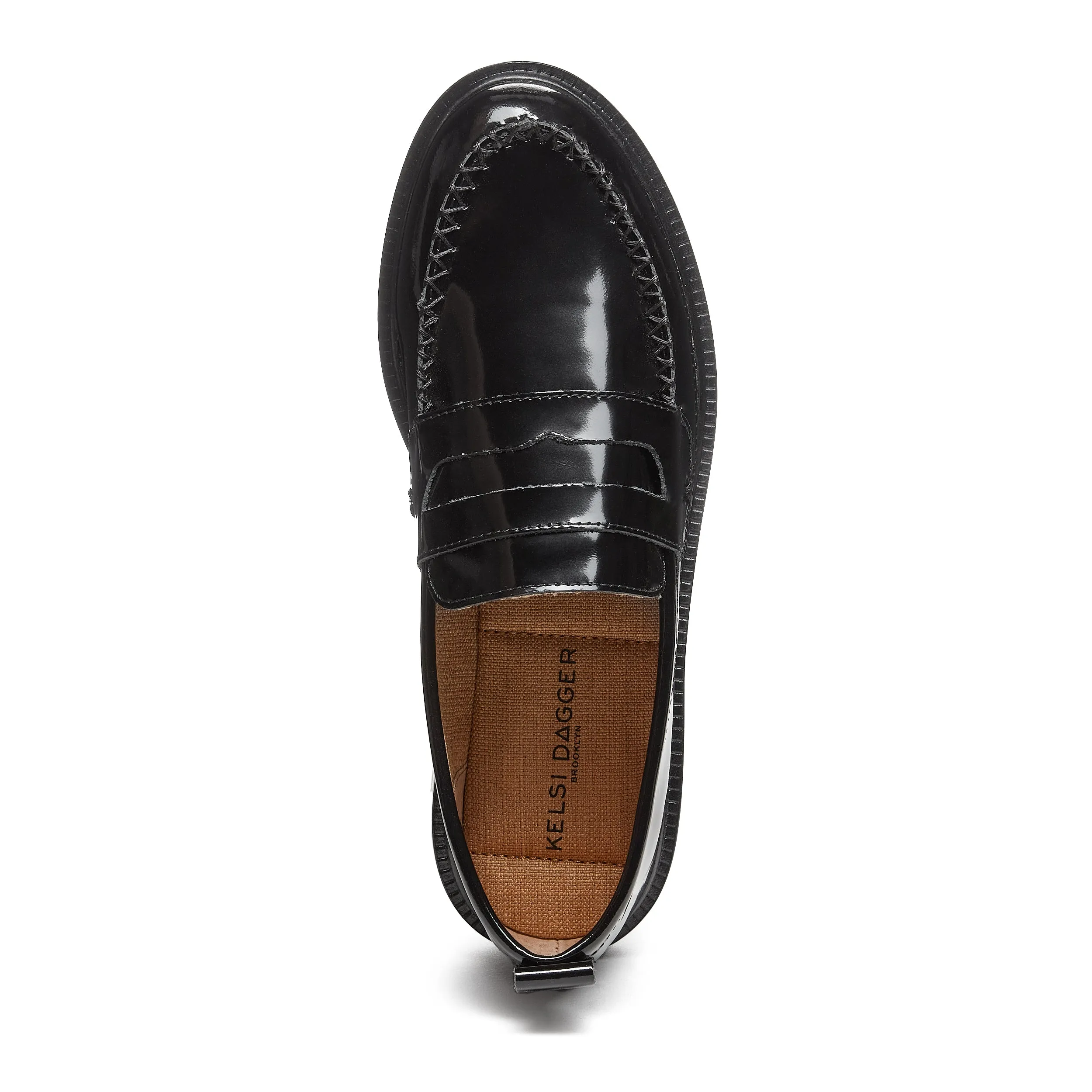 Lens All Black Leather Wide Width Loafers