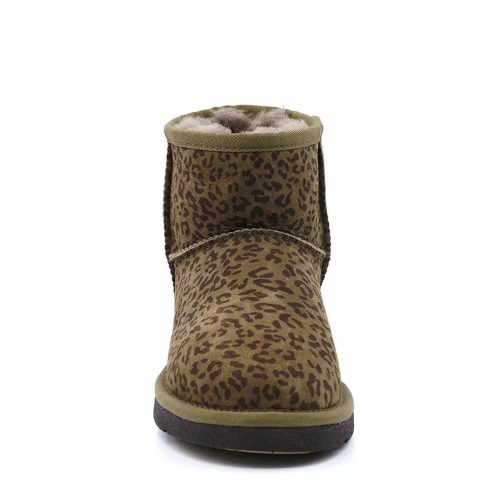 Leo Print Short Ugg Boot - Mushroom