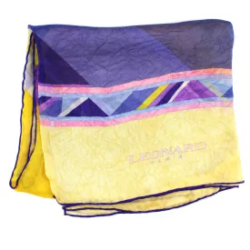 Leonard Scarf Yellow Purple Chiffon Silk Shawl FINAL SALE