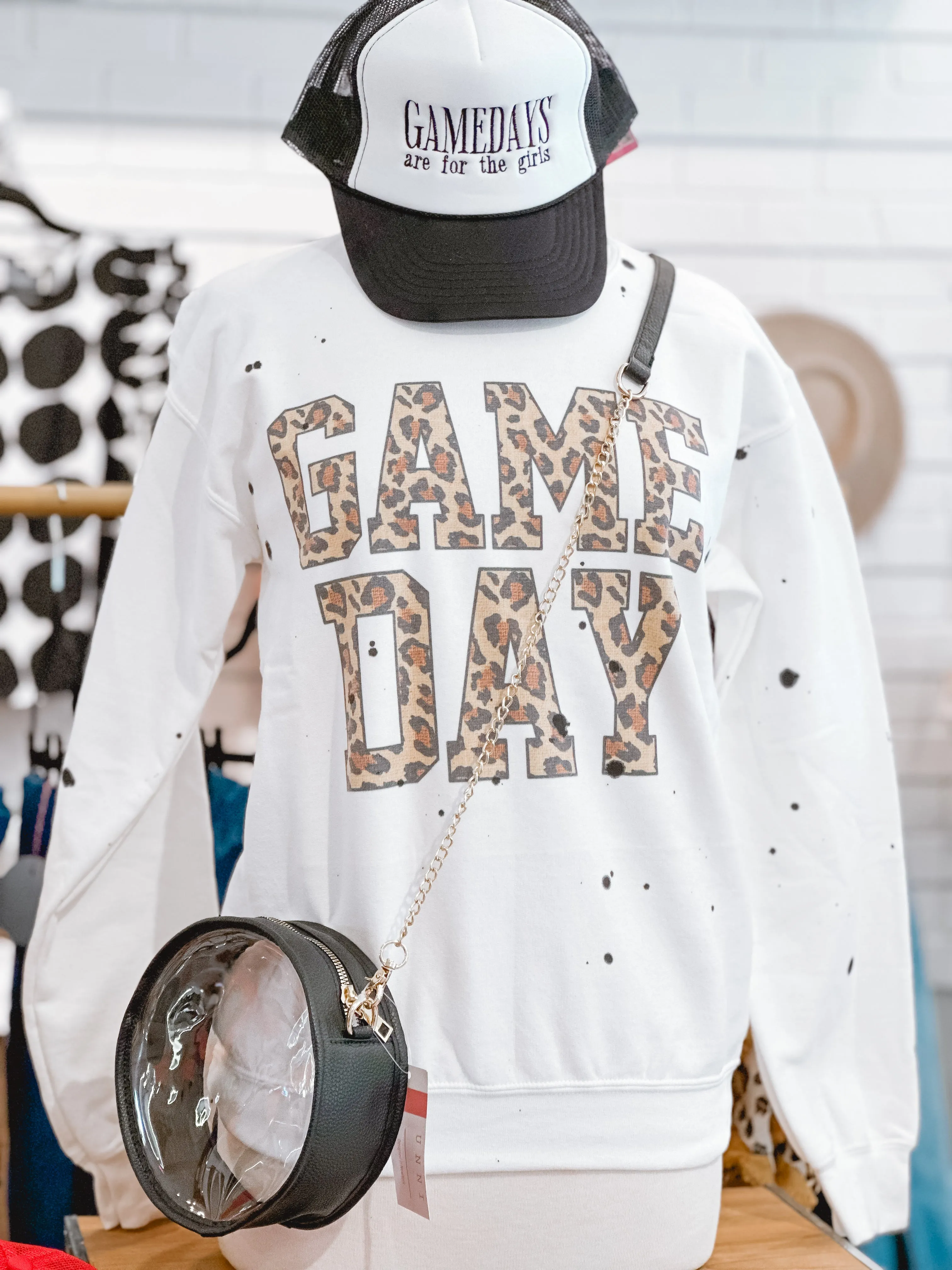 Leopard Paint Splatter Game Day Sweatshirt