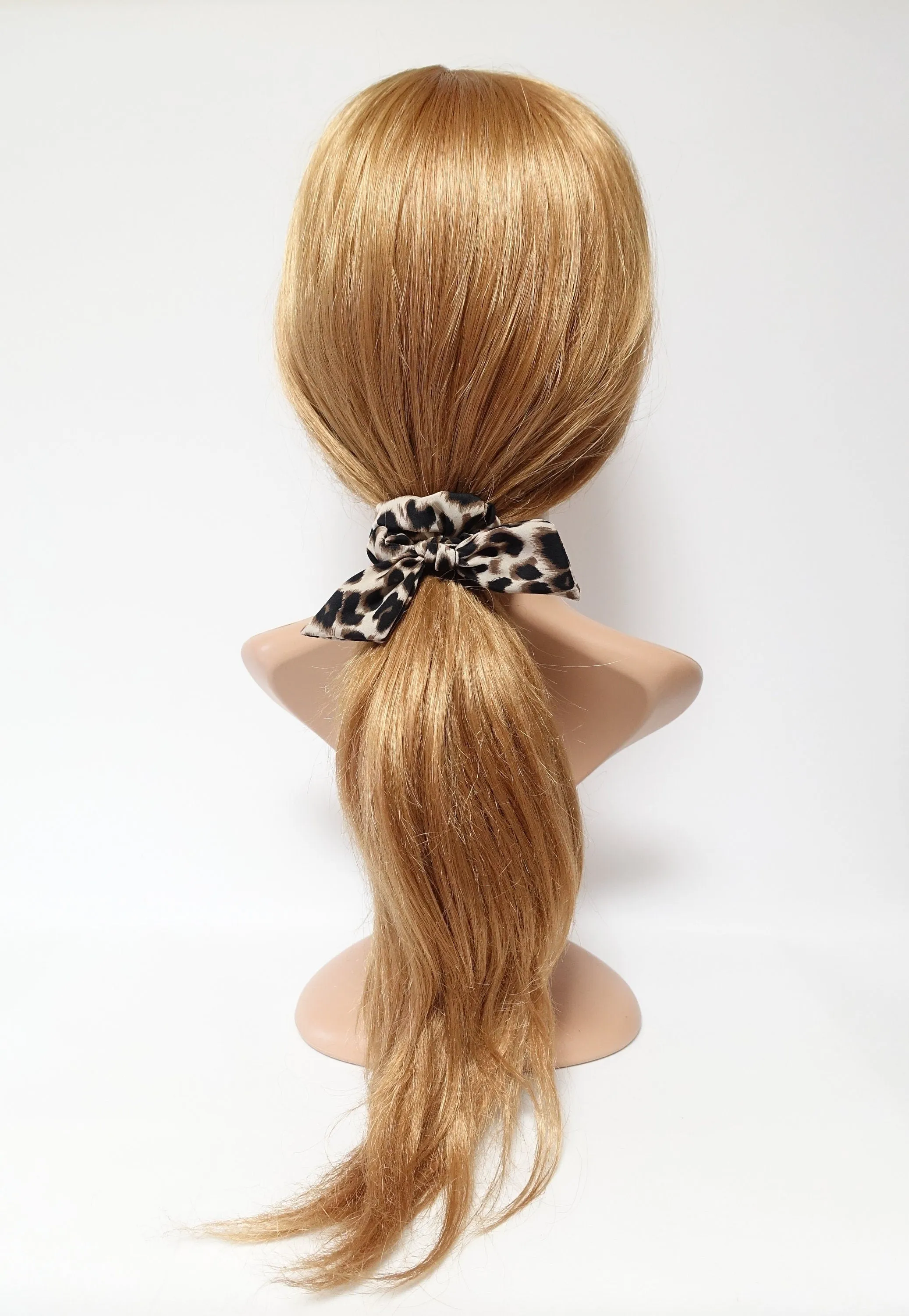 leopard print bow knot scrunchies animal print pattern hair elastic scrunchies woman hair accessory