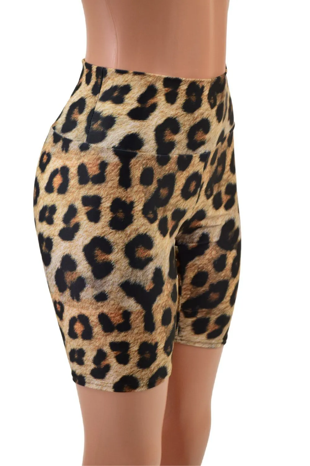 Leopard Print High Waist Bike Shorts