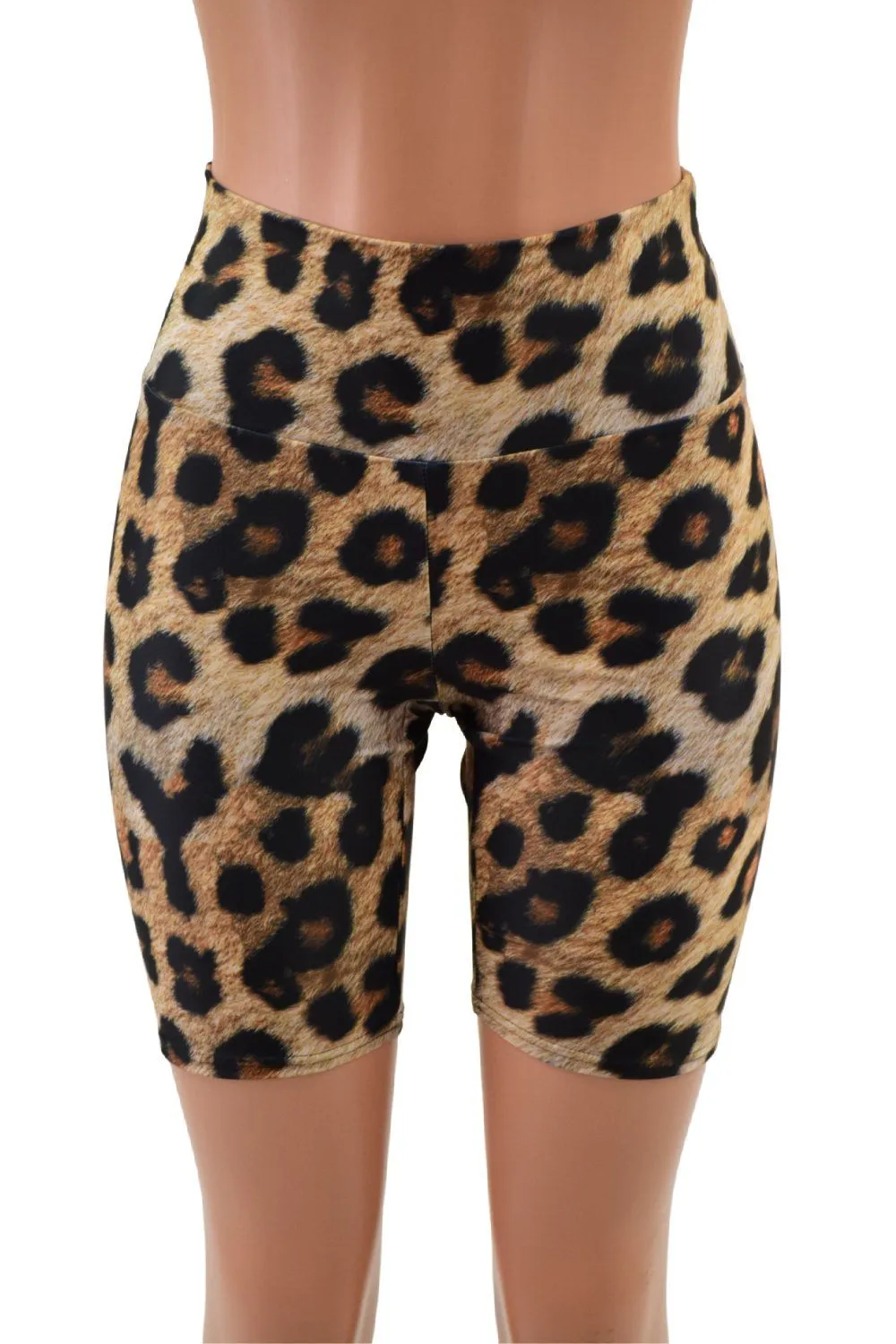 Leopard Print High Waist Bike Shorts