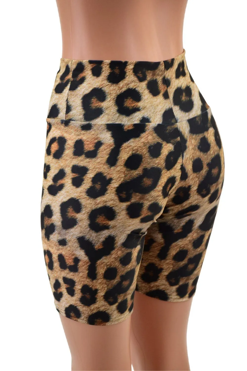 Leopard Print High Waist Bike Shorts