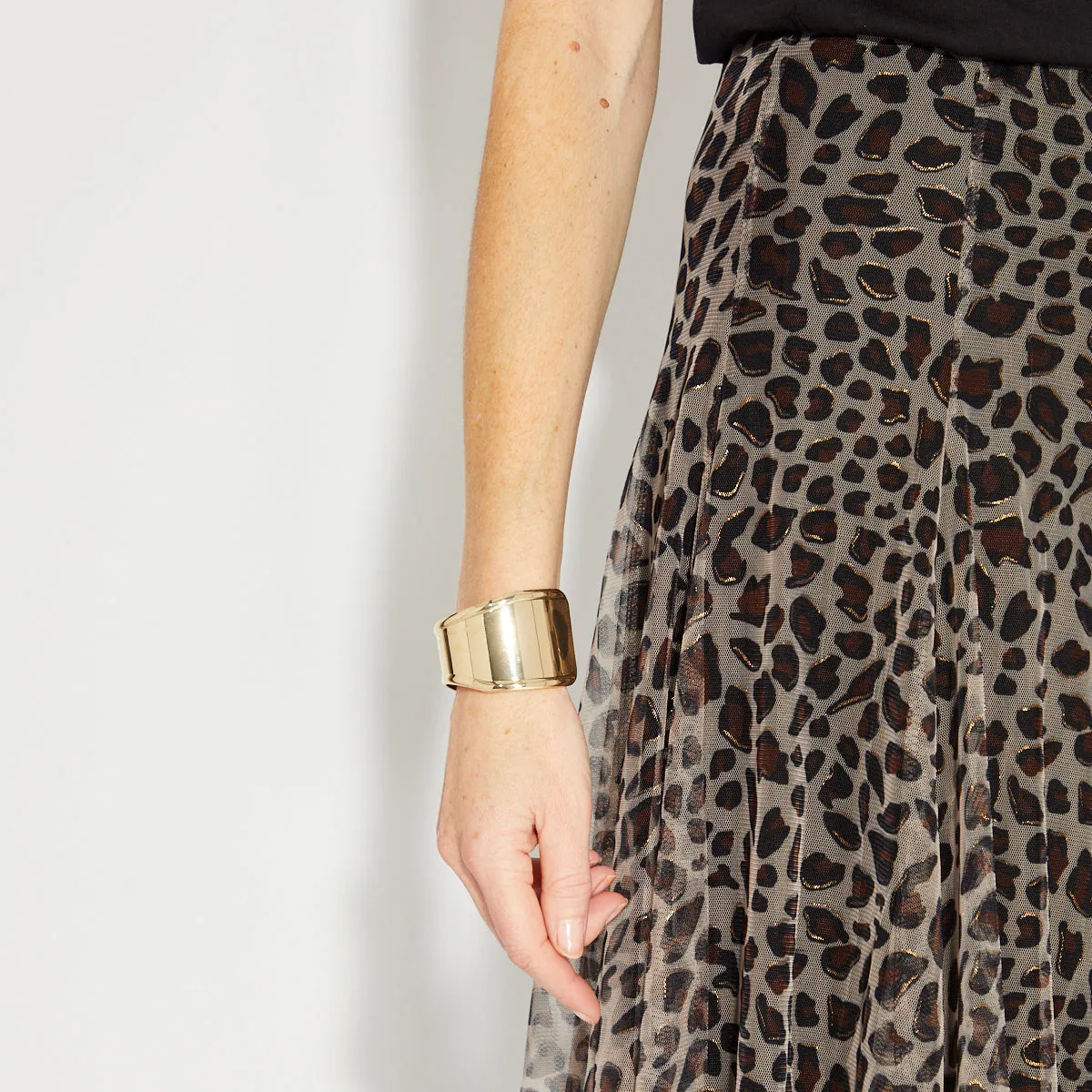 Leopard Print Tulle Skirt Brown