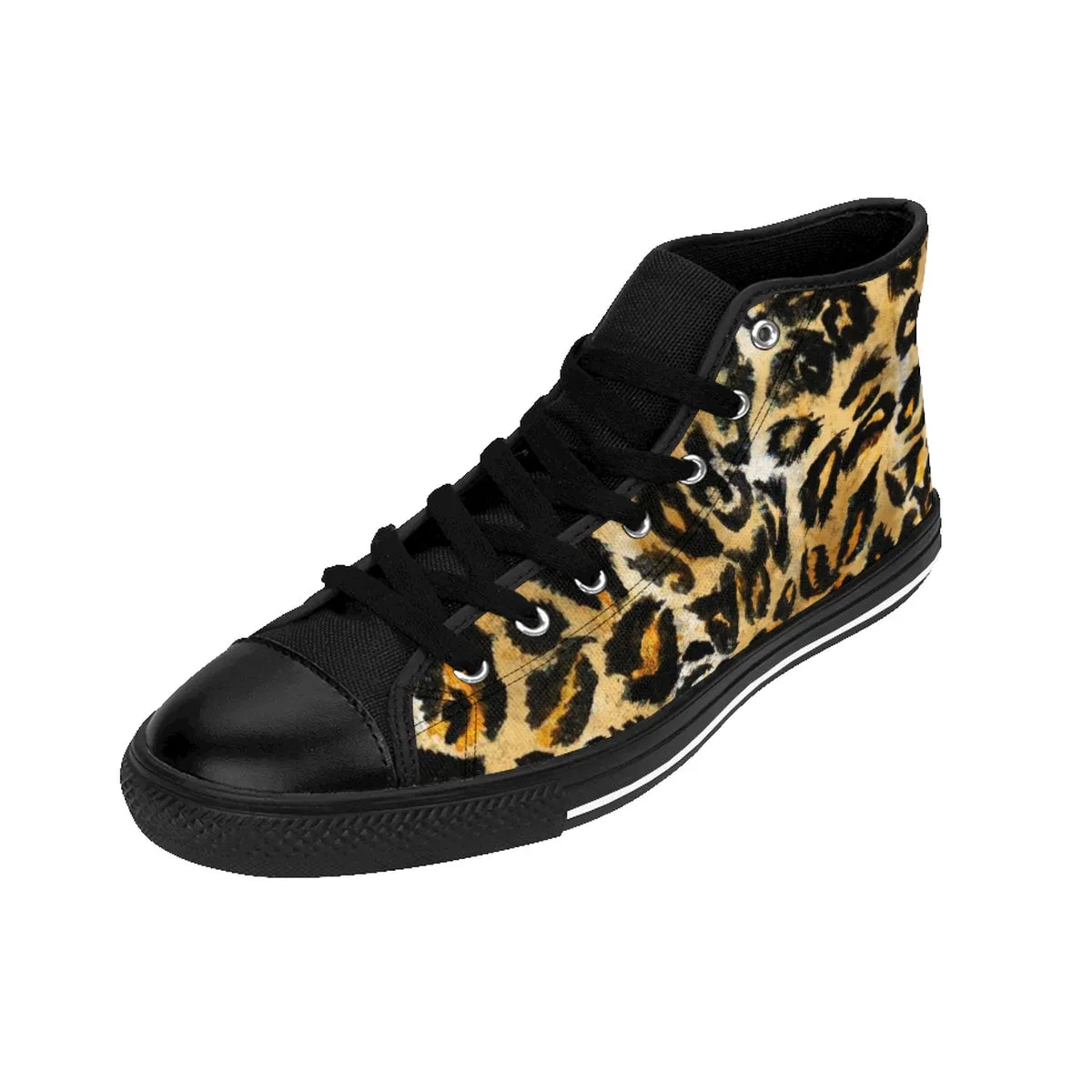 Leopard Print Women's High Tops, Animal Print High Top Designer Women's Sneakers Shoes