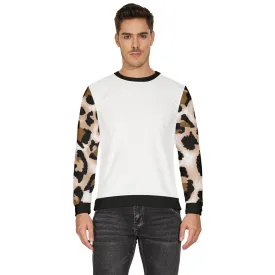 Leopard Sleeve Fleece Sweatshirt