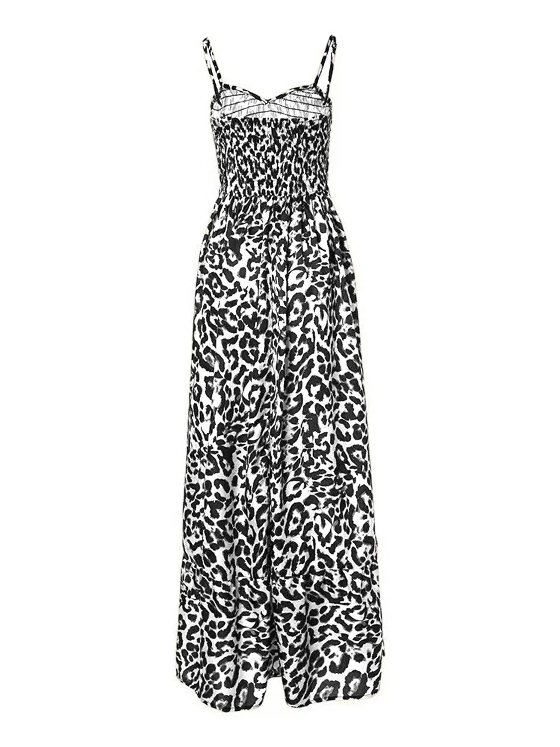 Leopard Sweetheart Neck Cami Dress New women's fashion casual leopard print maxi dress