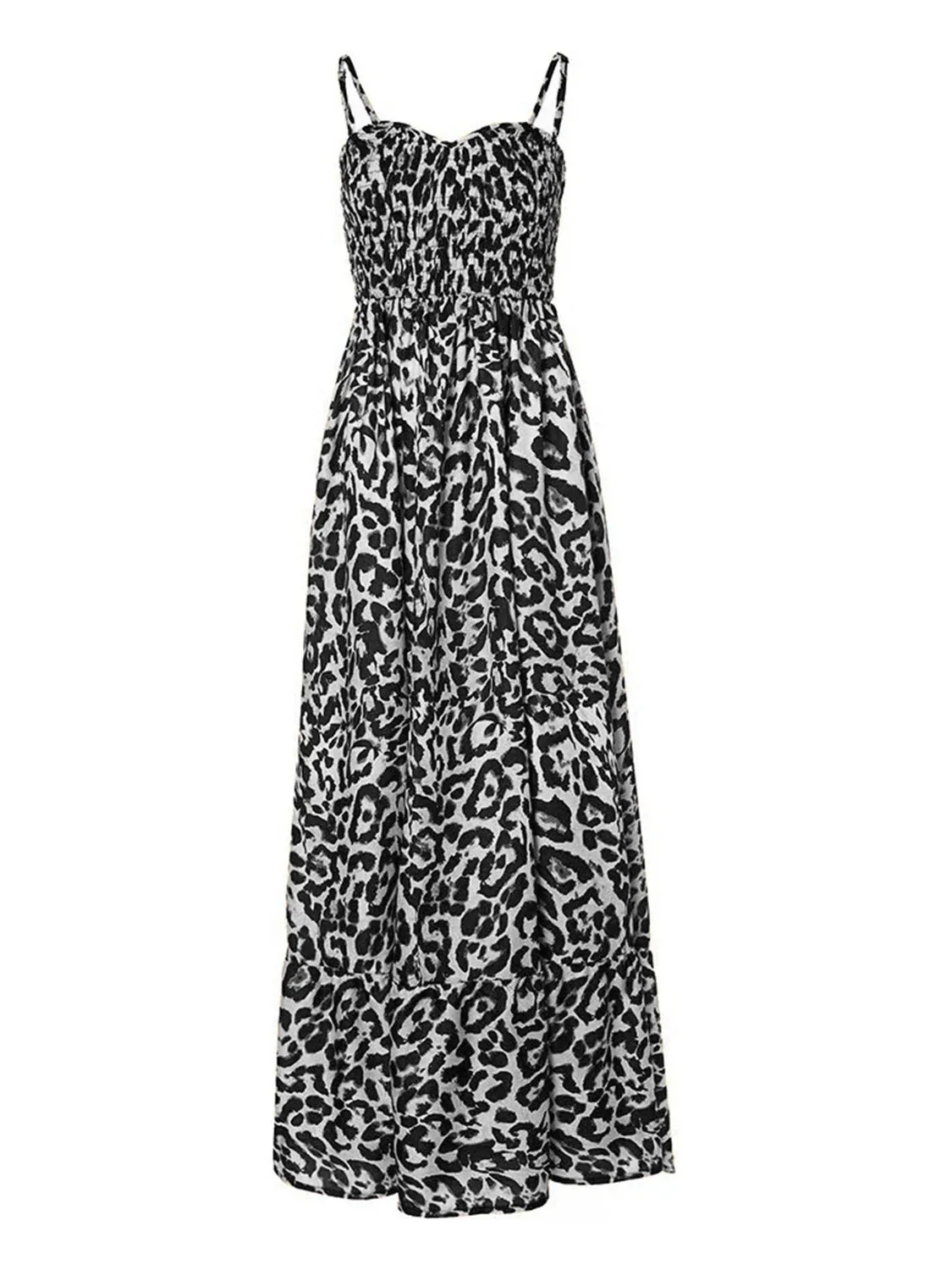 Leopard Sweetheart Neck Cami Dress New women's fashion casual leopard print maxi dress