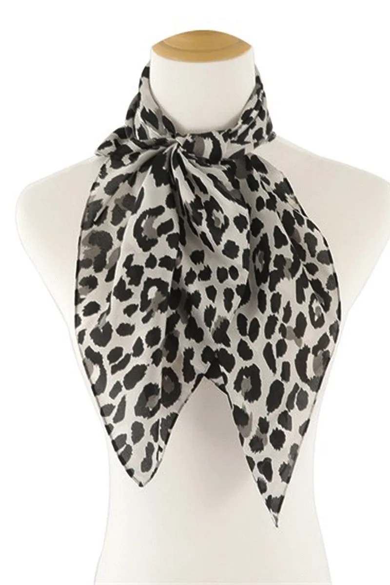 LEOPARD TOPAZ PRINT SILK SCARF