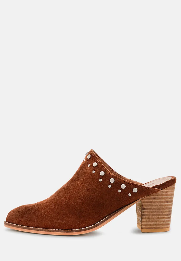 Leslie Stacked Heel Mules