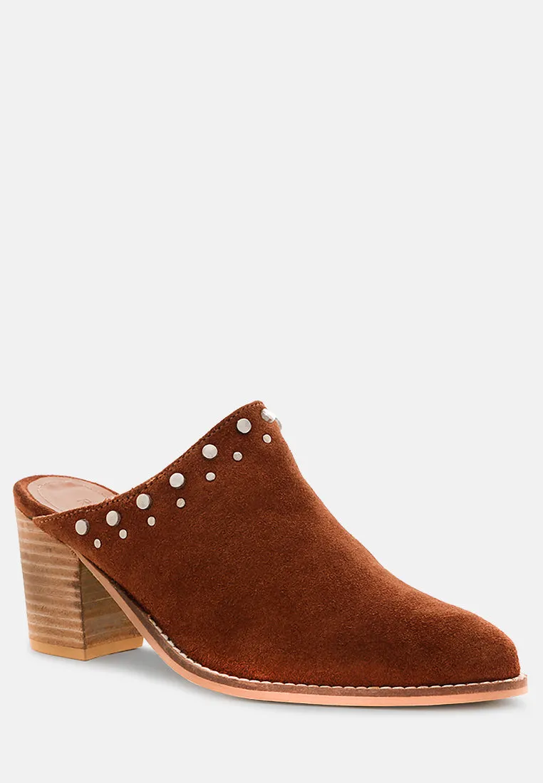 Leslie Stacked Heel Mules