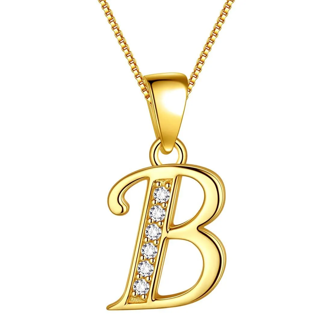 Letter B Initial Necklaces Pendant Women Men Name Jewelry Gift 925 Silver