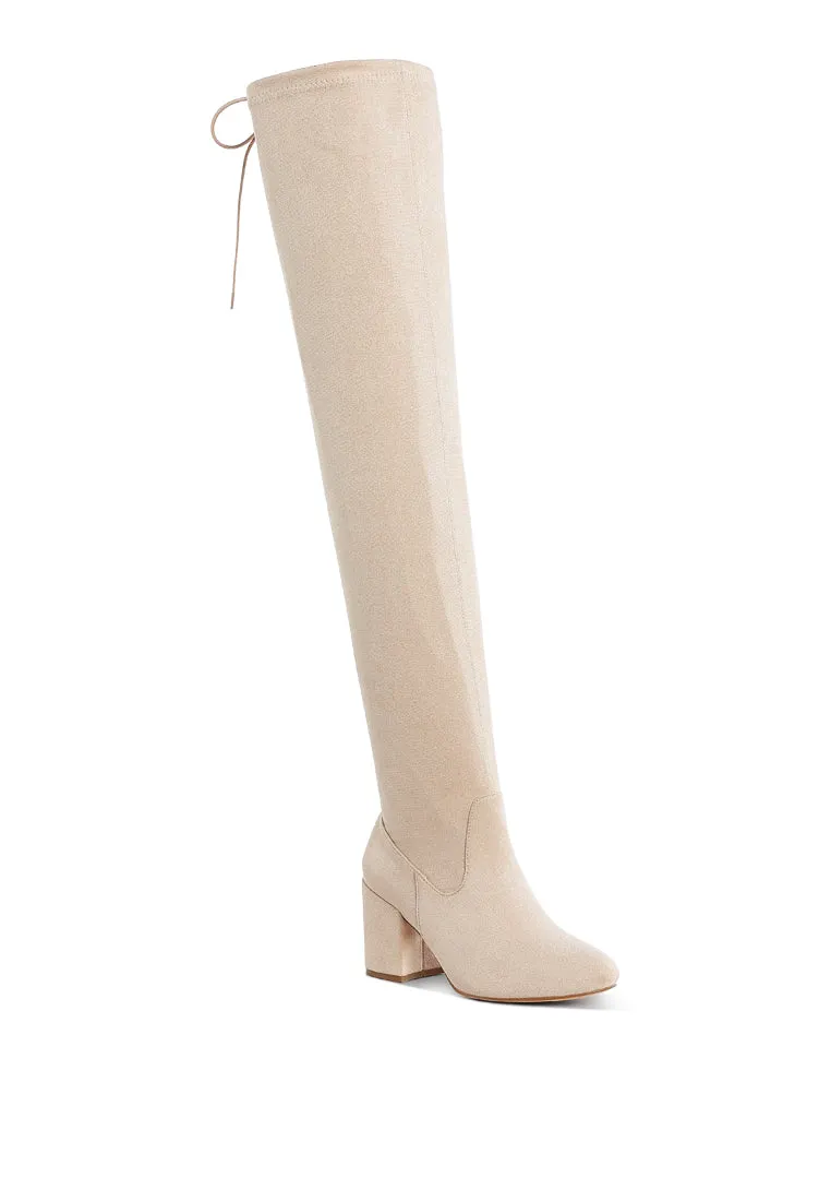 Liama Minimal Drawstring Detail Knee-High Boots