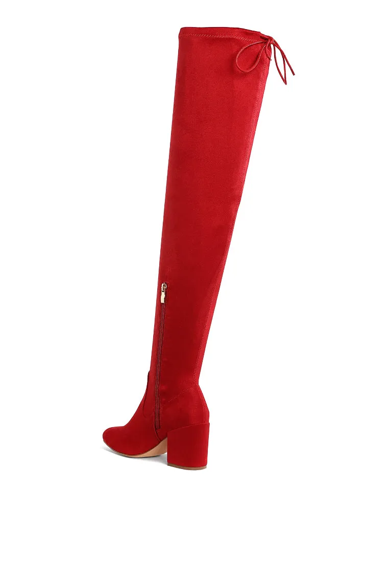 Liama Minimal Drawstring Detail Knee-High Boots