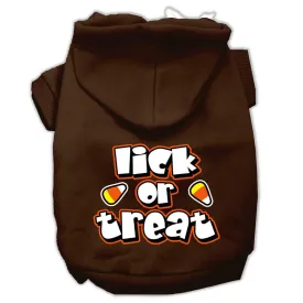 Lick Or Treat Screen Print Pet Hoodies Brown Size Med (12)