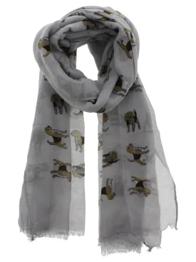 Light Beagle Dog Print Scarf