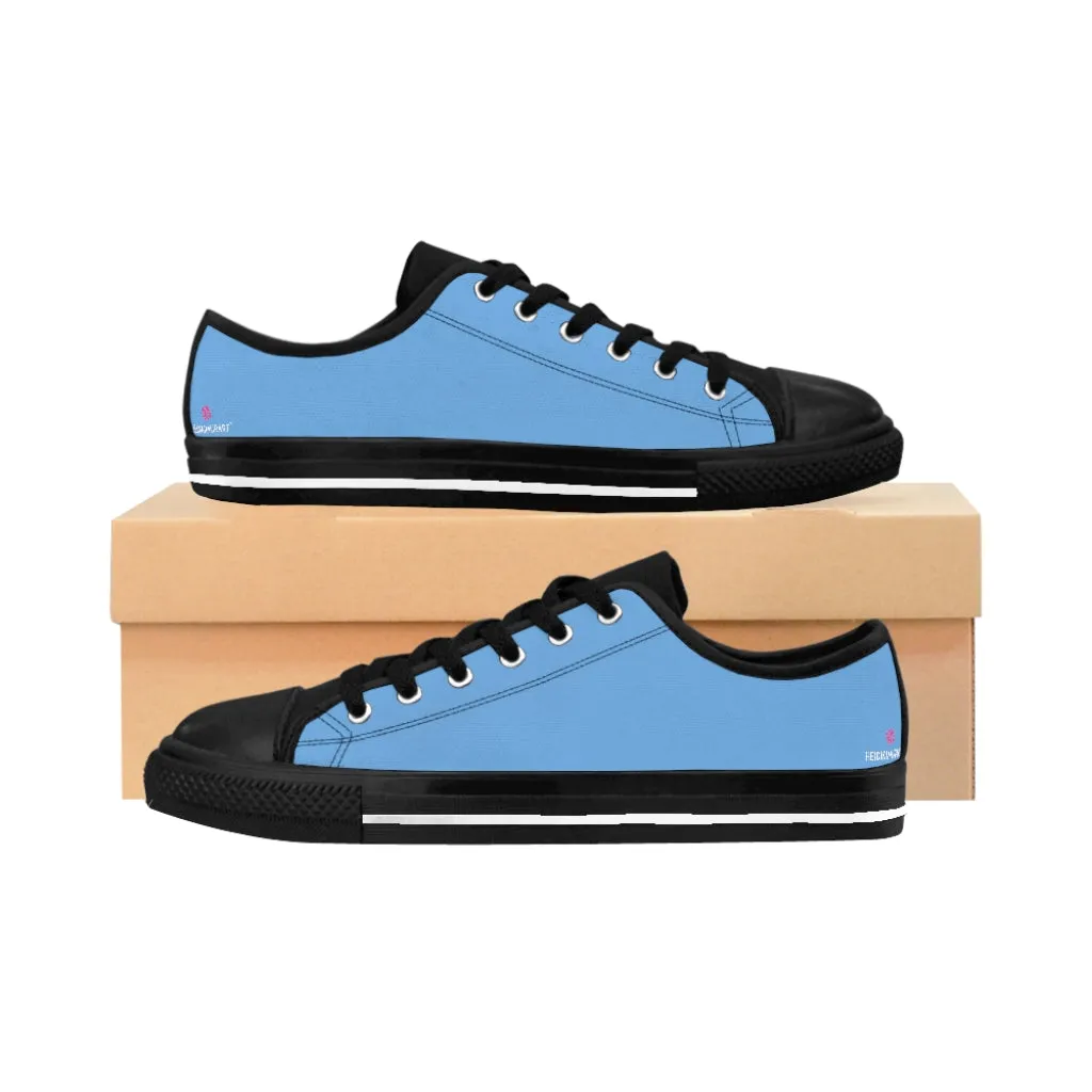 Light Blue Color Women's Sneakers, Lightweight Blue Low Tops Tennis Running Casual Shoes  For Women