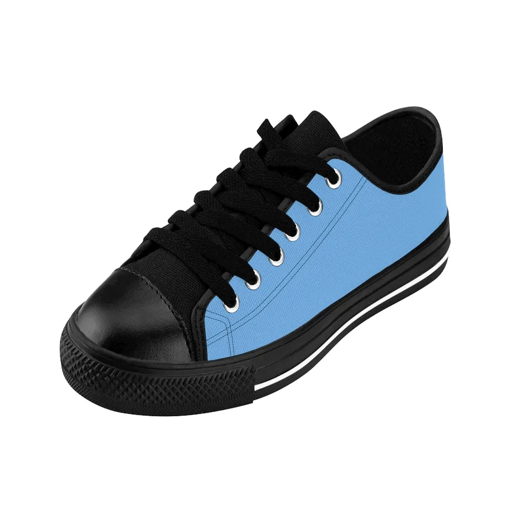 Light Blue Color Women's Sneakers, Lightweight Blue Low Tops Tennis Running Casual Shoes  For Women