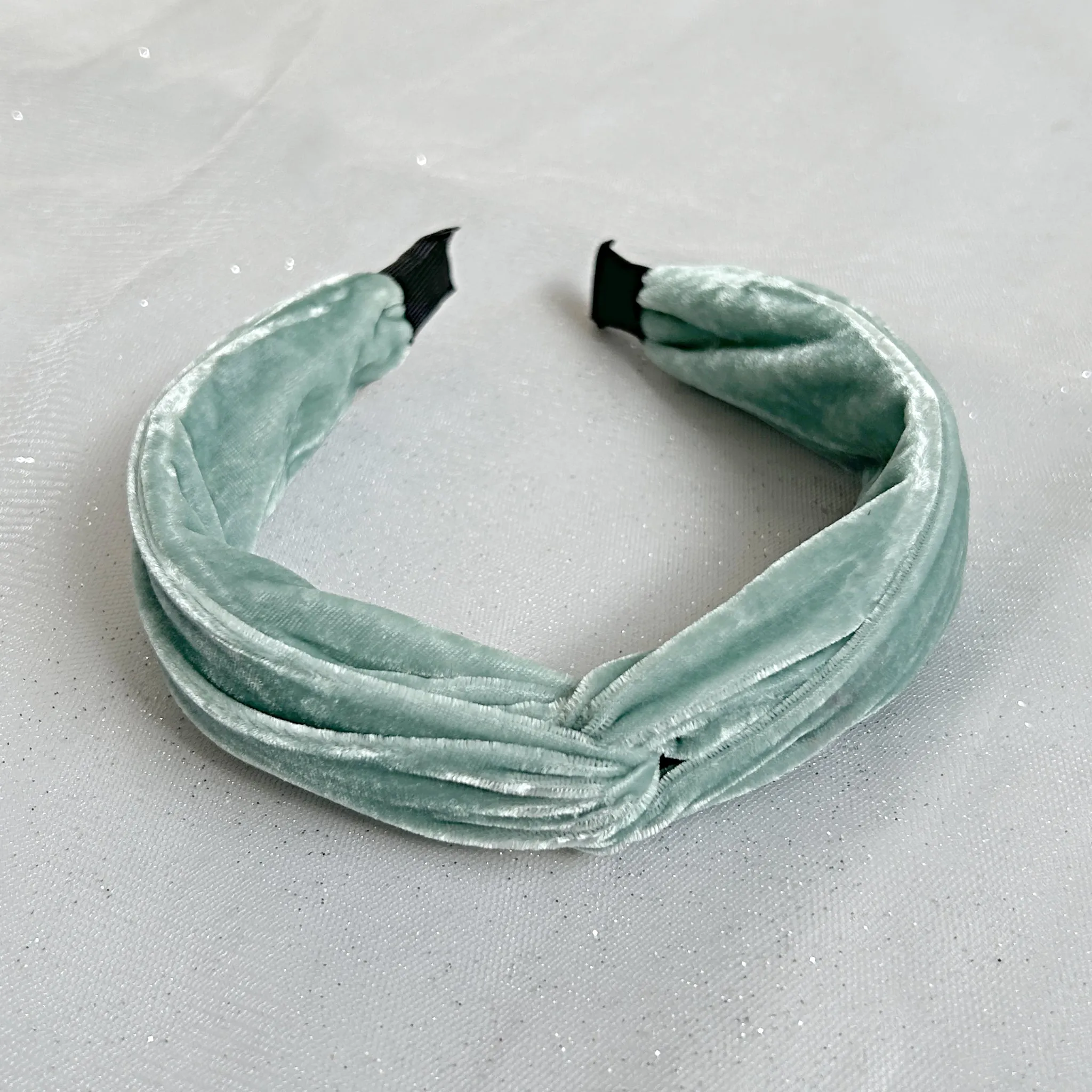 Light Blue Headband Velvet Hair Band Knot Headband