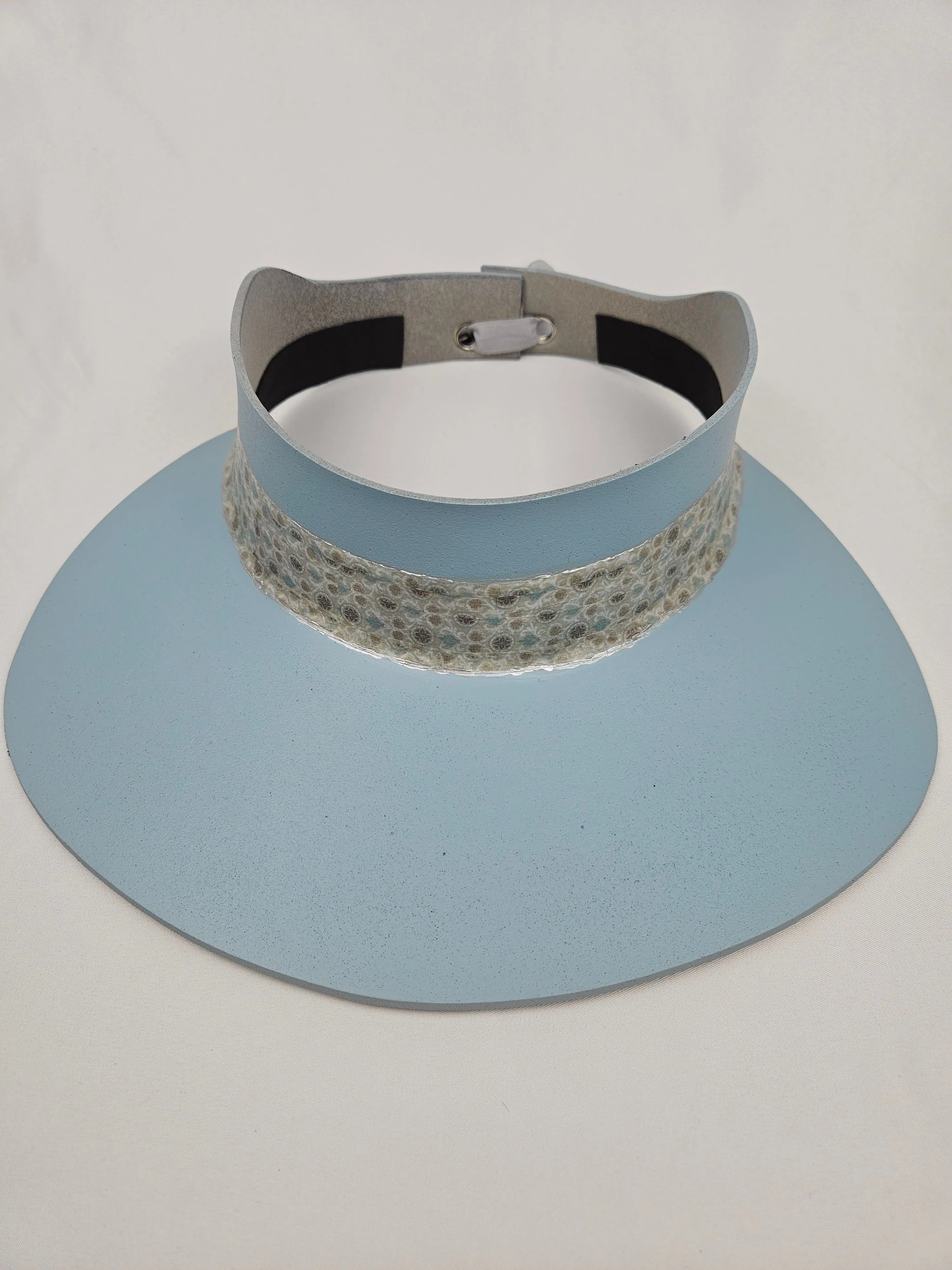 Light Blue "LadyEVA" Visor Hat with Delicate Printed Band