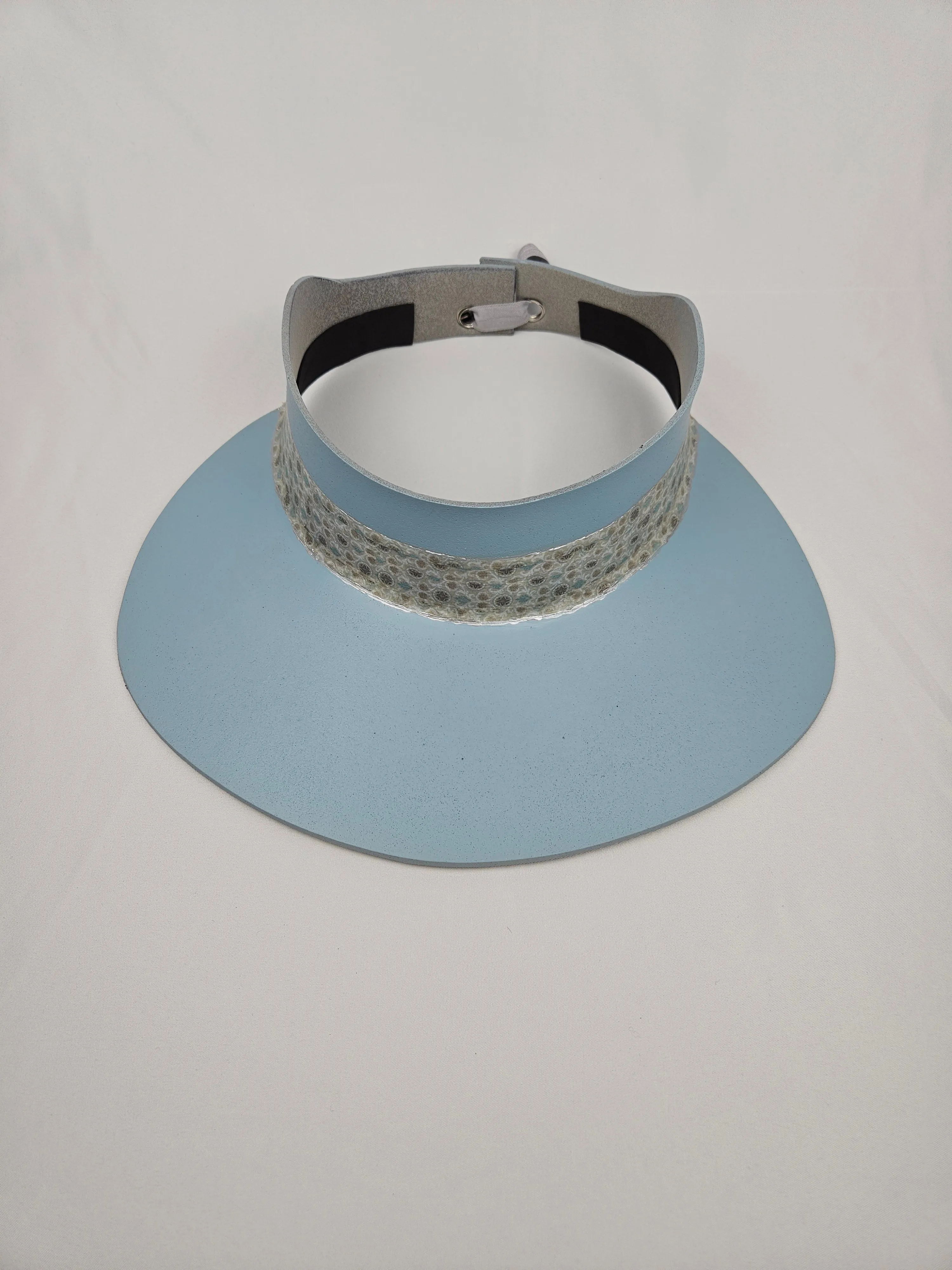 Light Blue "LadyEVA" Visor Hat with Delicate Printed Band