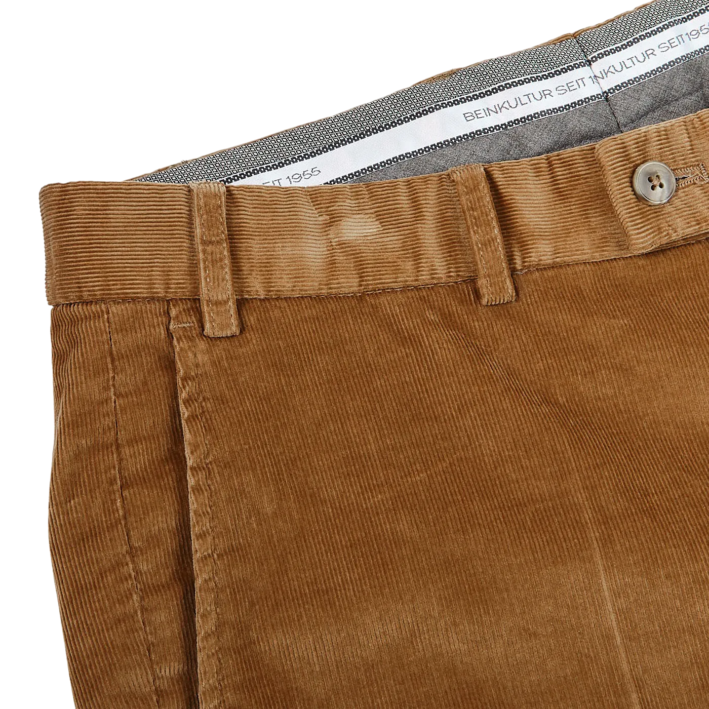 Light Brown Cotton Corduroy Regular Fit Chinos