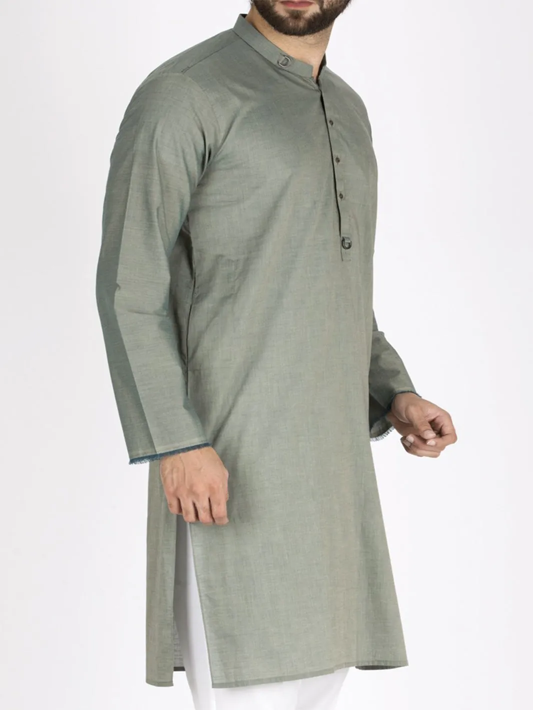 Light Green Cotton Kurta - AL-K-800