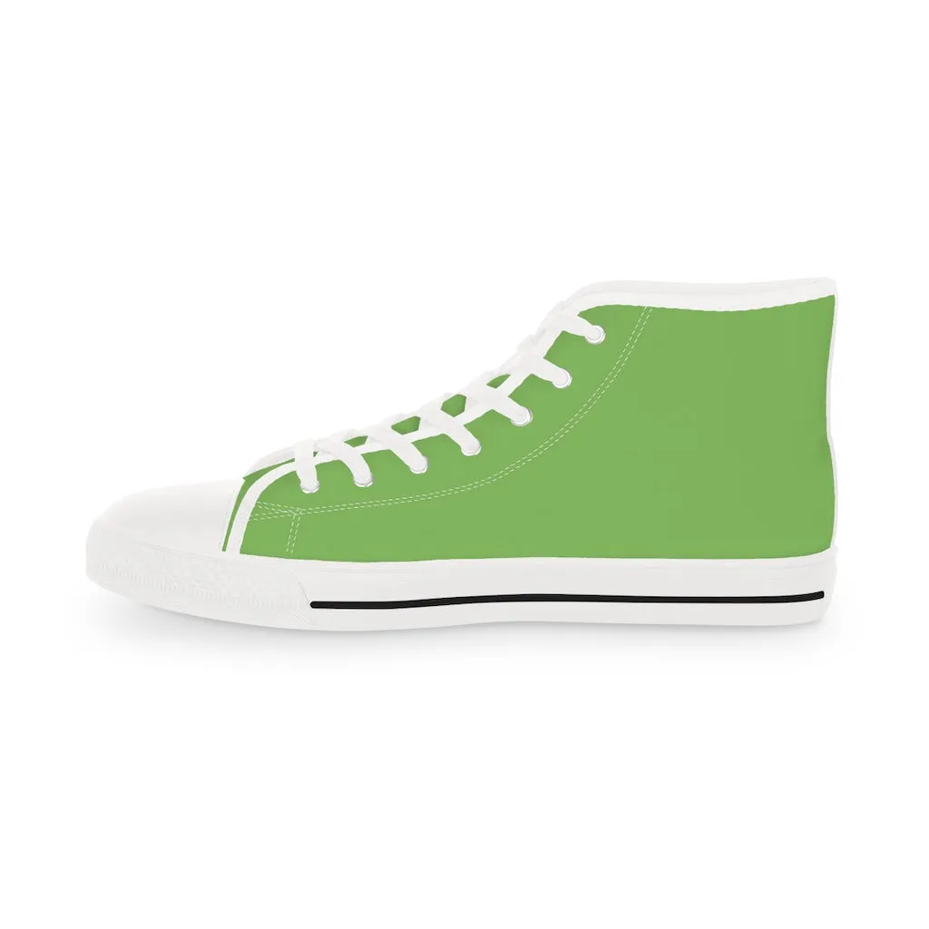 Light Green Men's High Tops, Modern Minimalist Best Men's High Top Sneakers (US Size: 5-14)