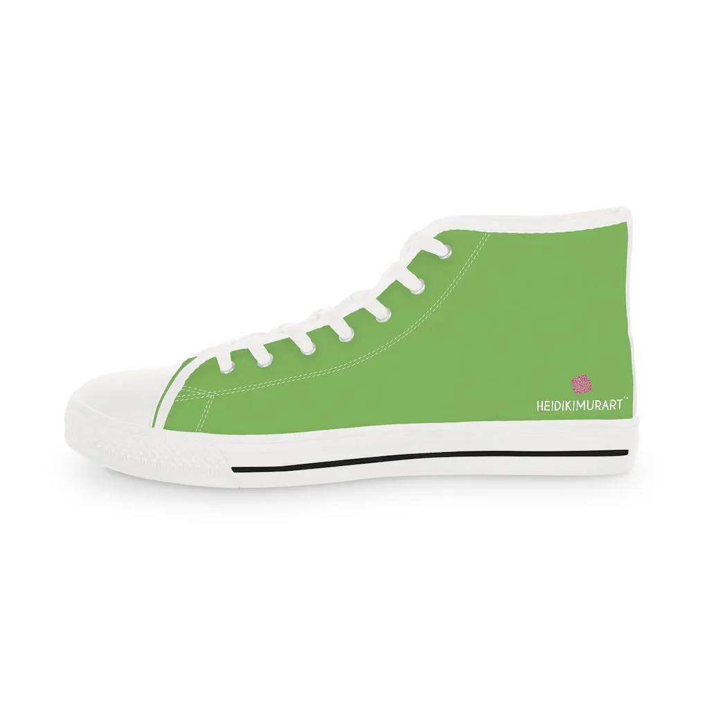 Light Green Men's High Tops, Modern Minimalist Best Men's High Top Sneakers (US Size: 5-14)